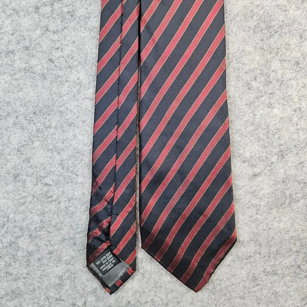 Giorgio Armani Cravatte Burgundy & Black Diagonal Striped Silk Neck Tie‎ 58x3.5
